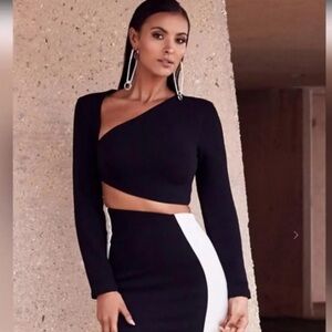 House of CB asymmetric crop top size large